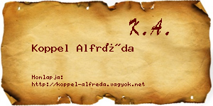 Koppel Alfréda névjegykártya
